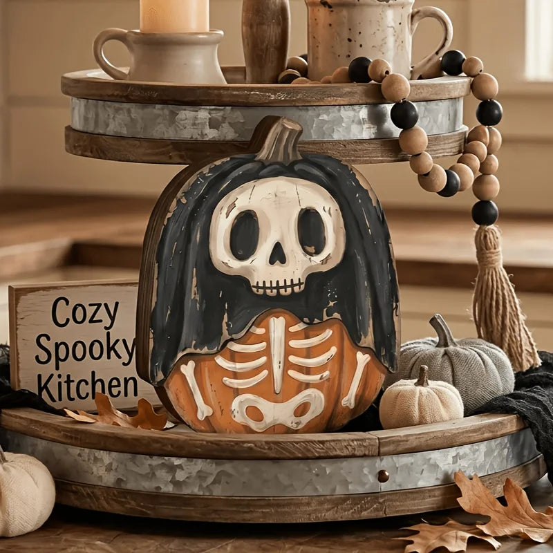Halloween Interior Decoration Autumn Decoration Retro Wooden Blocks Shelf - product image 7