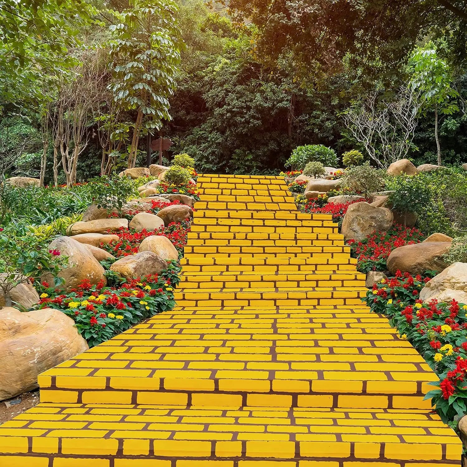 Yellow Long Brick Floor Runner Brick Wall Backdrop Halloween Wizard Cosplay - product image 2