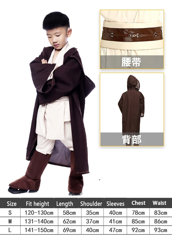 Halloween Kylo Ren White Soldier Obi-Wan Kenobi Kids Costume Jedi Warrior Kids Darth Vader - style 3 / L