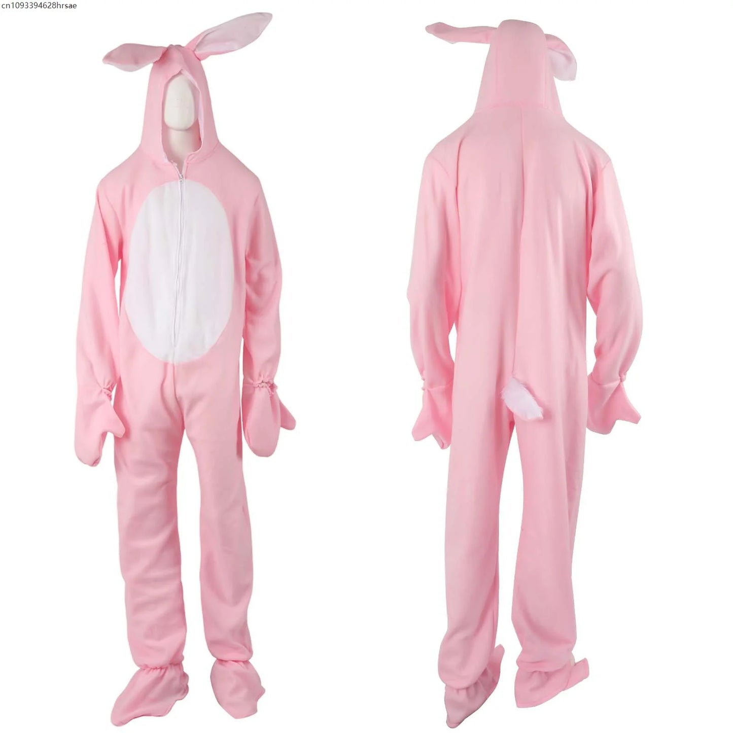 Halloween Cos Animal Jumpsuit Cute Pink Bunny Cosplay Costumes Men Women Kids Role Play Clothes Fancy Dress Sleepwear Bodysuit