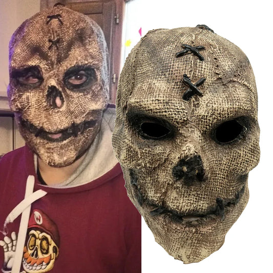 Halloween Horror Killer Skull Mask Costume Scary Skeleton Haunted House Outdoor Bar Latex - skull mask