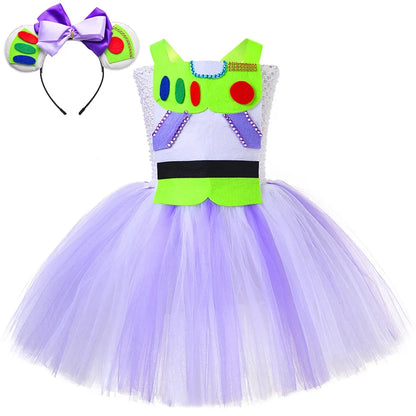 Toy Buzz Lightyear Girls Christmas Halloween Lined Tutu Dress Costume Baby  Birthday Outfit New Years Cartoon Toys Clothes