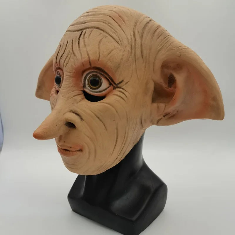 Cosplay Mask Magic Elf Dobby Latex Mask Halloween Party Dress Up Props Horror Room Haunted House Harry Movie