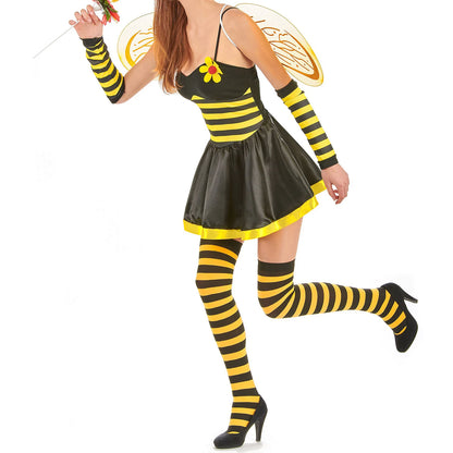 Women's Bumble Bee Halloween Costume Set – Skirt, Wings, Stockings & Headband