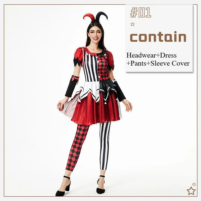 Halloween Costume Adult Women Clown Cosplay Costume Circus Stage Perfermance Fancy Clothing Naughty Joker - product image 7