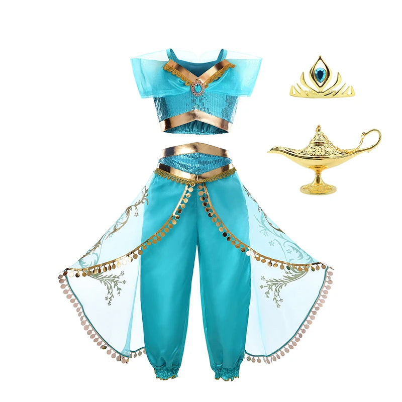 Jasmine-Inspired Princess Costume for Girls | Arabian Dress-Up Set