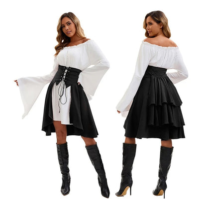 Women's Victorian Gothic Steampunk Pirate Halloween Costume Set