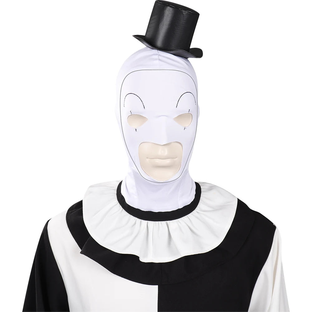 Art the Clown Terrifier Costume Dress Outfit Latex Masks Kids Adult Men Women Roleplay - Costume A / 120