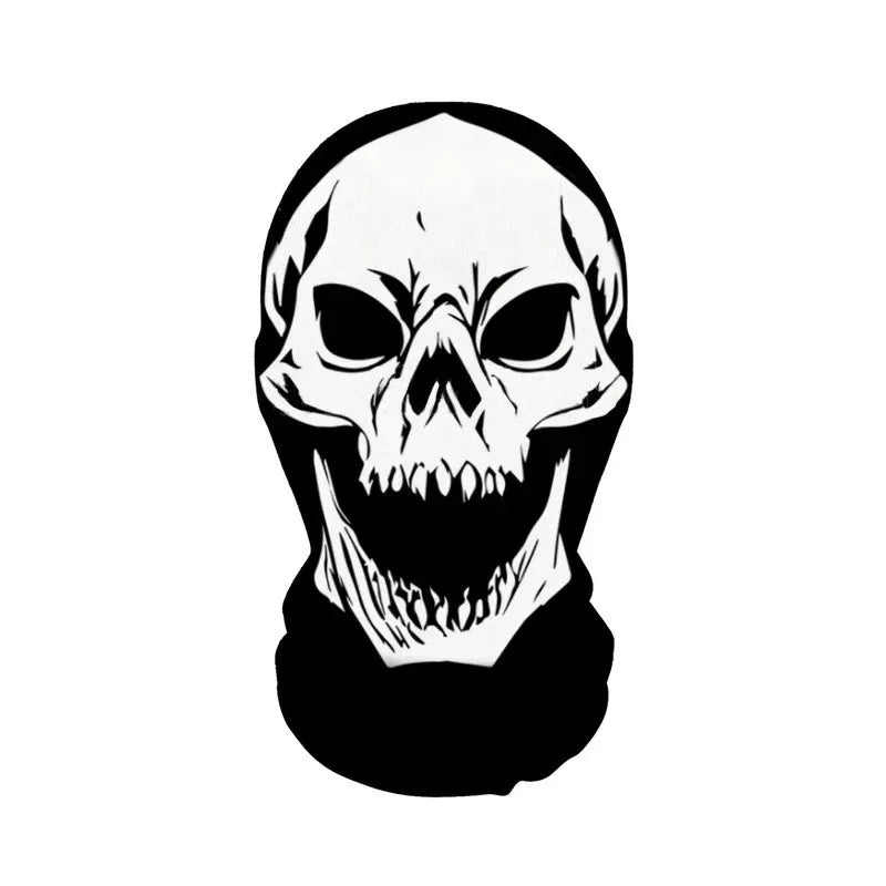 Halloween Skeleton Mask Elastic Mesh Hood Scary Costume Prop Breathable Face Cover Hood - 17