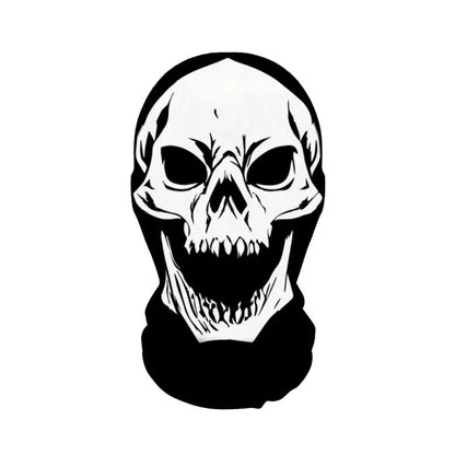 Halloween Skeleton Mask Elastic Mesh Hood Scary Costume Prop Breathable Face Cover Hood - 17