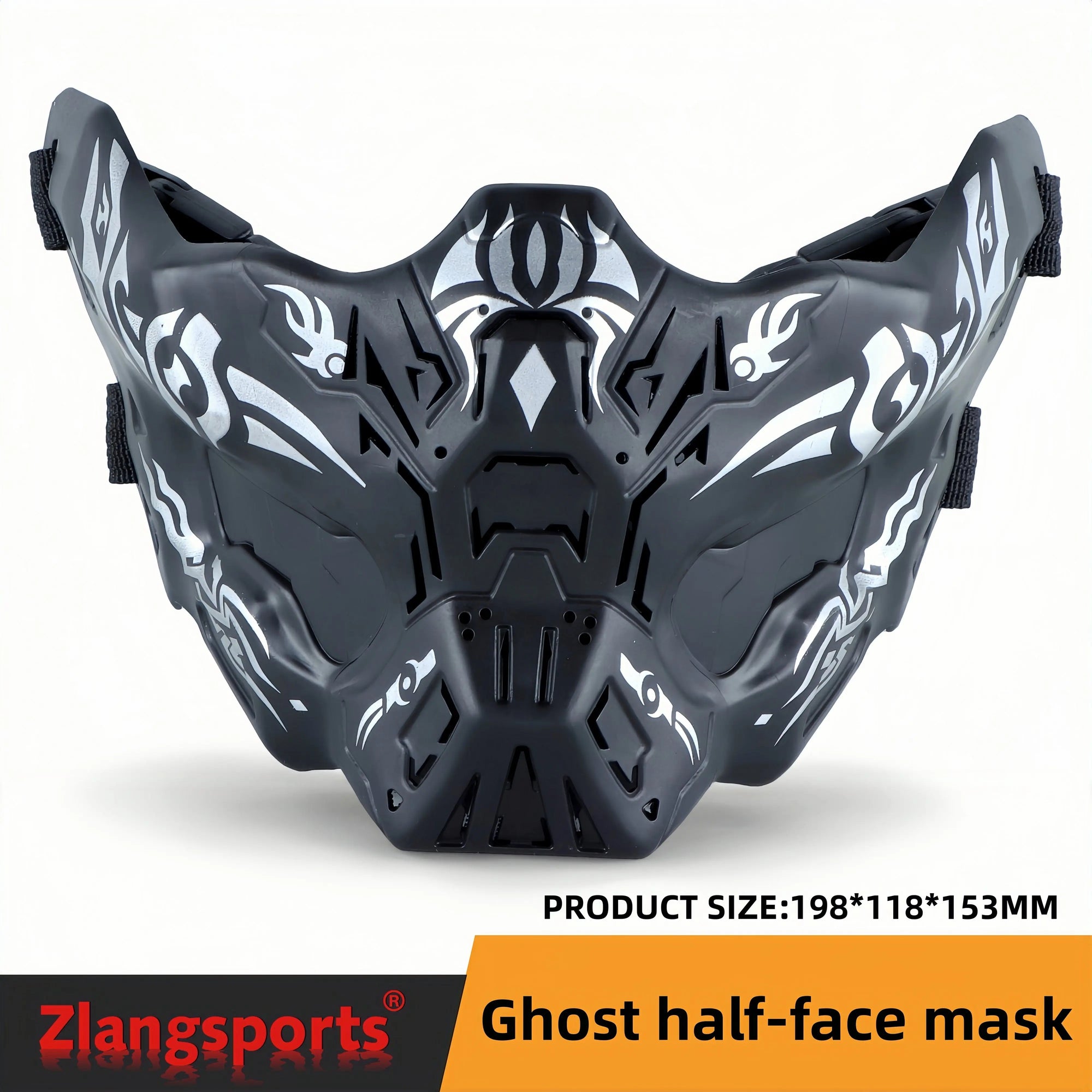 Halloween Ghost Mask, TPE Silicone Half Face Mask, for Halloween Cosplay Costume, Scary Tactical Mask - product image 7