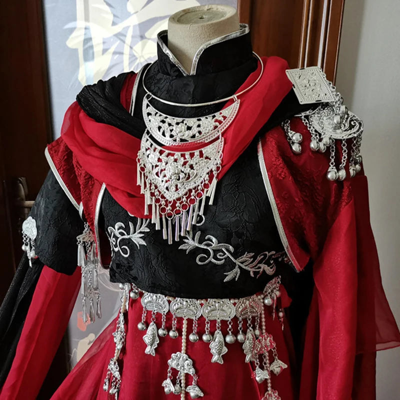 CLLMKL`Cosplay Tian Guan Ci Fu Hua Cheng Costume Unfirom Costume Red Chinese Antique Costume - full set 1 / S