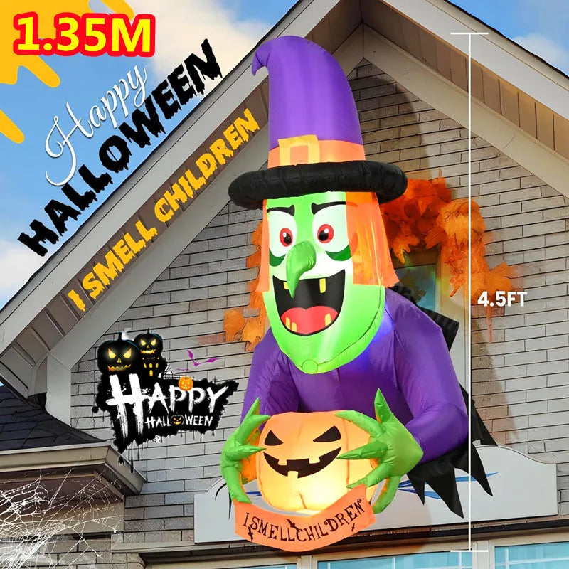 4.4 ft/4.5FT Inflatable Toys Decoration Climbing Window Witch Model