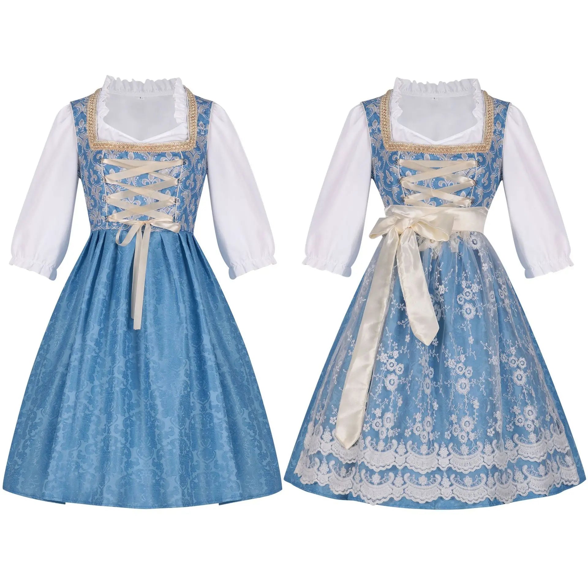 Kids' German Oktoberfest Maid Bavarian Traditional Embroidery Halloween Costume - 001 / L