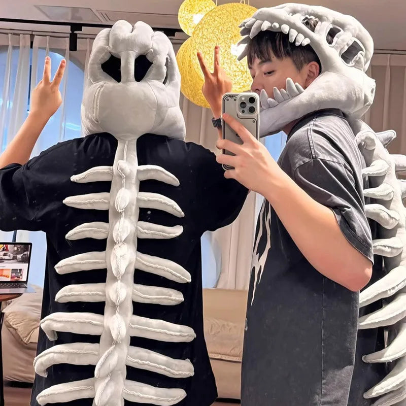 Dinosaur Skeleton Hat Funny Soft Dinosaur Skeleton Cos Props Dinosaur Skeleton Costume For Kids and Adult - product image 5