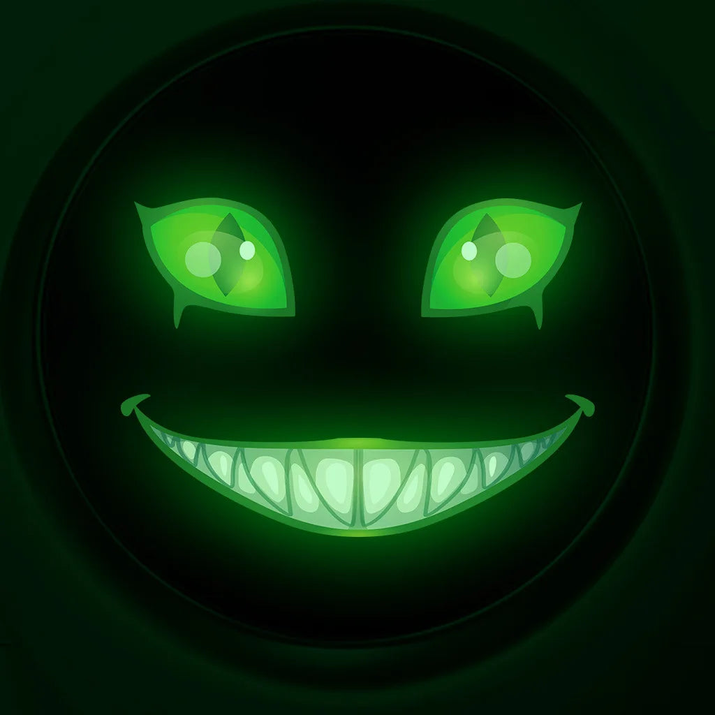 Scary Clown Face Glow-in-the-Dark Halloween Wall Decal