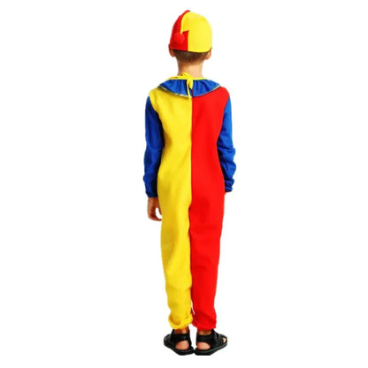 Kids Halloween Buffoon Costumes Baby Clown Costume Circus Jumpsuits Kids Day Year Rompers - Red / L