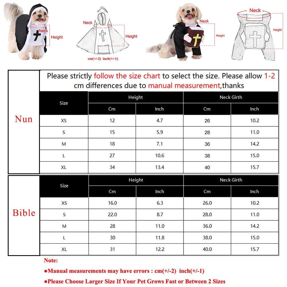 Pet Nun Funny Small Large Dogs Cats Dog Priest Costume - alternate view 6