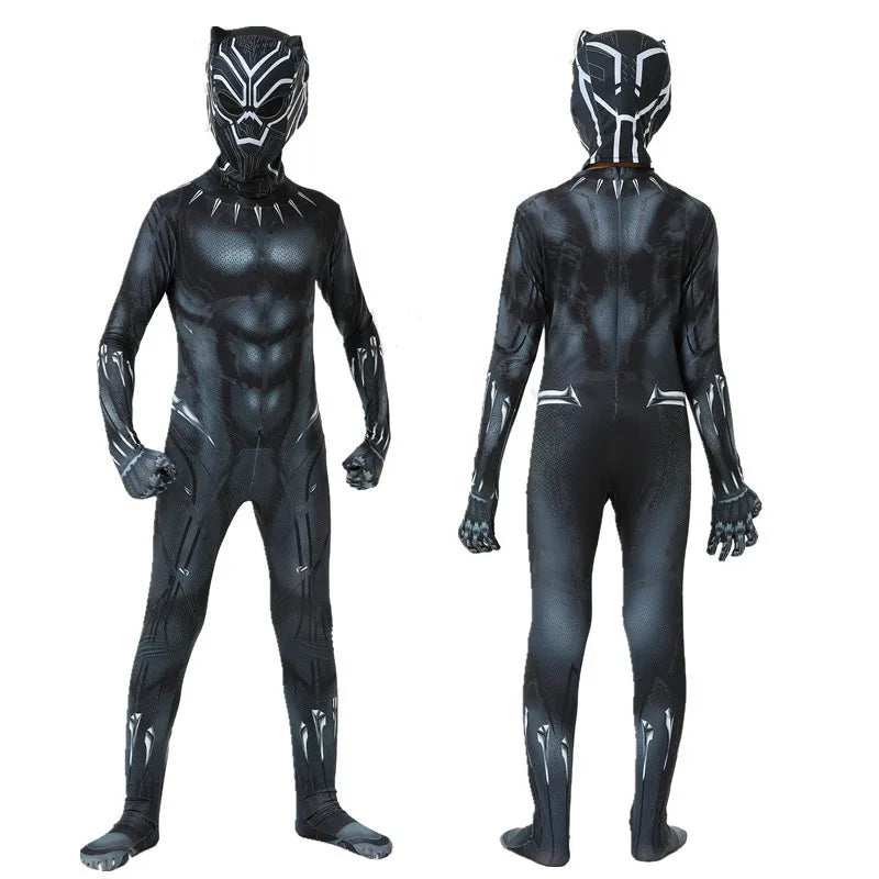 Anime Superhero Black Feline Hero Men Adult Jumpsuits Panther Cosplay Halloween Costume Bodysuits