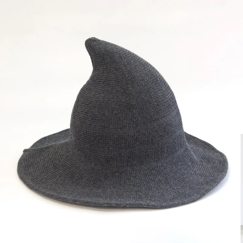 Knitted Witch Hat Pointed Wide Brim Wool Halloween Christmas Costume Party Cosplay Winter Fashion Cap for - product image 17