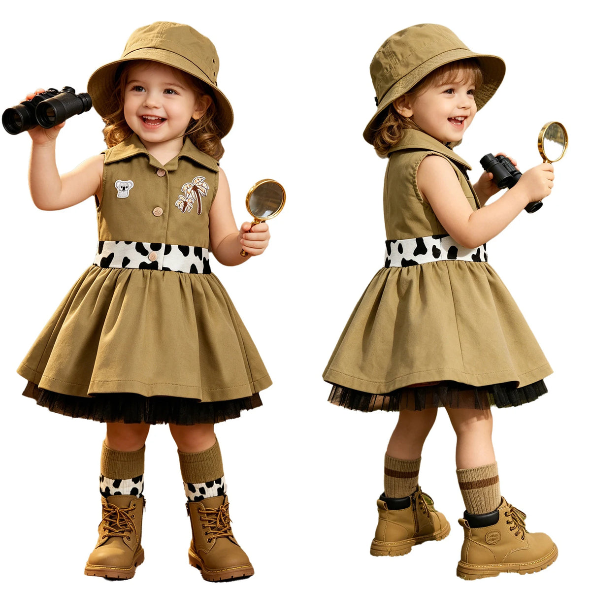 IEFIEL Baby & Toddler Zookeeper Costume – Animal-Embroidered Romper