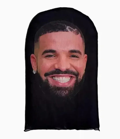 Costume Headwear Hip Hop Hood Hat Headgear 3D Printed Kanye Mask Elastic Mesh Halloween - 6