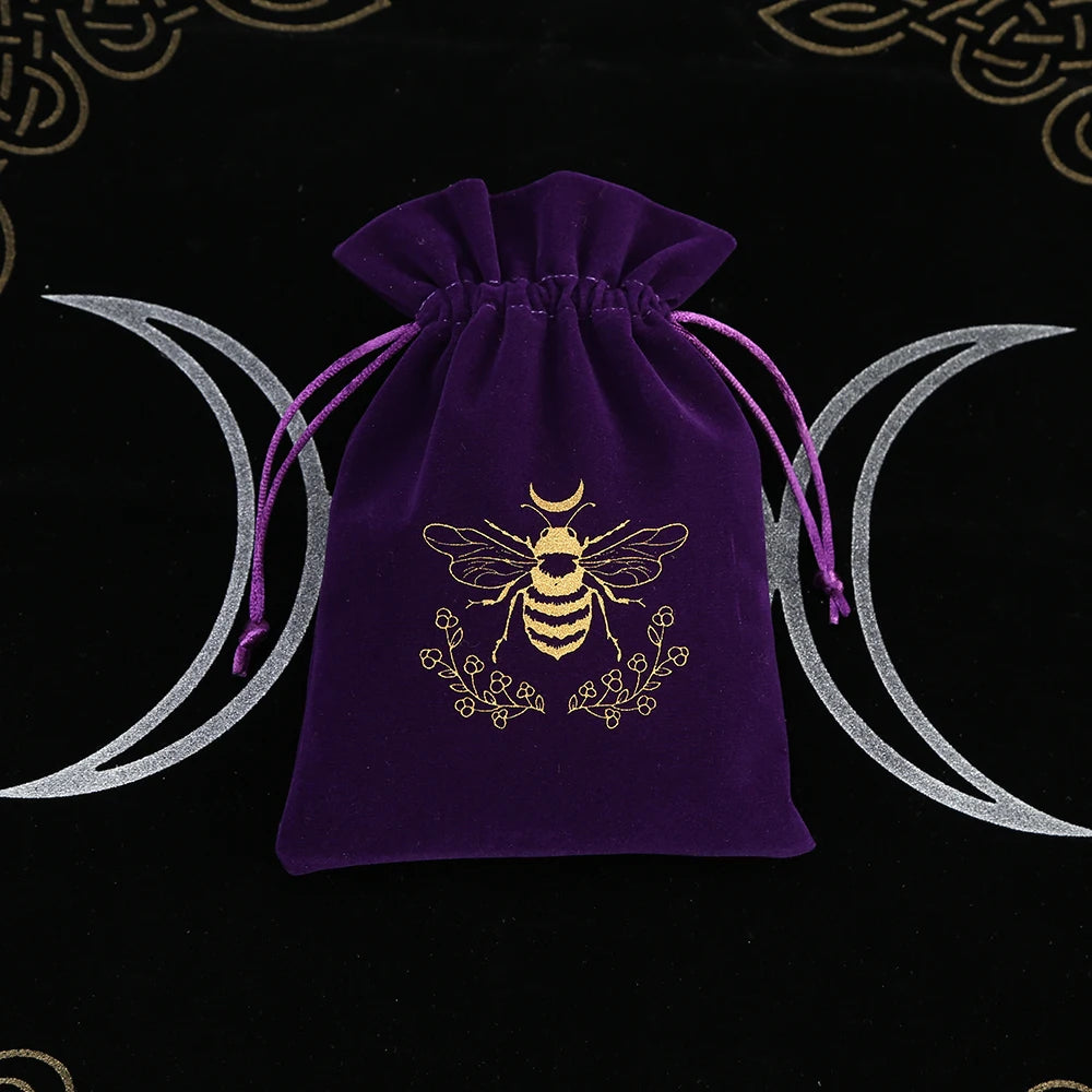 Embroidered Velvet Tarot Card Storage Bag