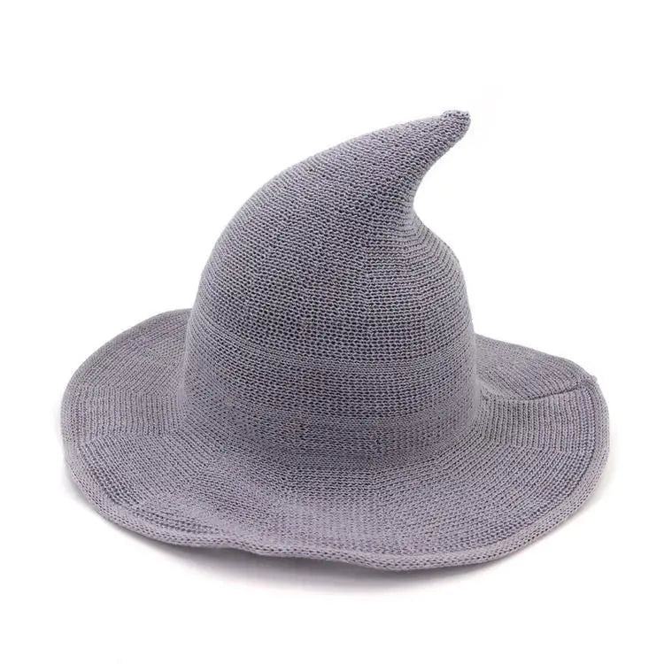 Knitted Witch Hat Pointed Wide Brim Wool Halloween Christmas Costume Party Cosplay Winter Fashion Cap for - product image 7