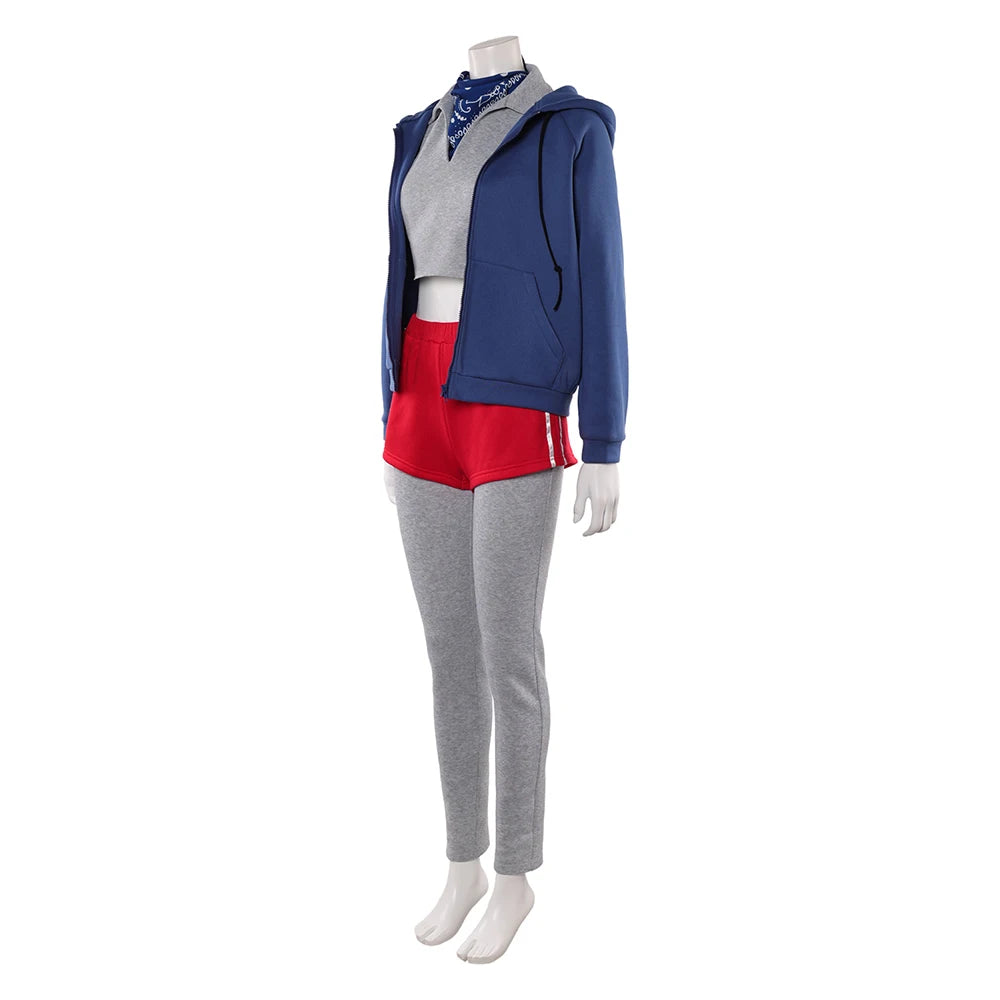 Retro Psychic Girl Cosplay Costume Season 5 Retro Psychic Girl Disguise Clothes Top Coat Shorts Scarf for