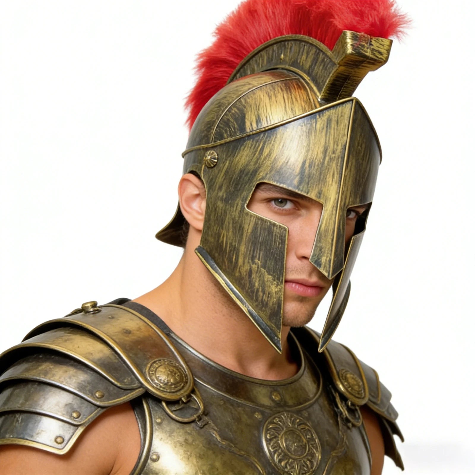 Roman Warrior Greek Costume Helmet Medieval Knight Hats Gladiator Spartan Headwear - Type A / One Size