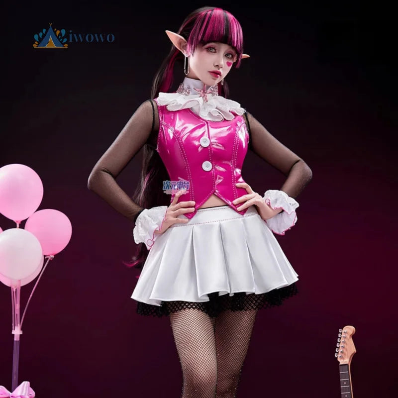Monster Cos High Costume Draculaura Costume Anime School Uniform PU Leather Hallowen Play - Costume / L