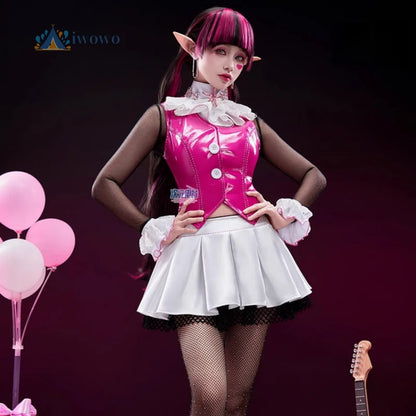 Monster Cos High Costume Draculaura Costume Anime School Uniform PU Leather Hallowen Play - Costume / L
