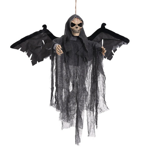 Halloween Hanging Ghost Horror Sound Eyes Glowing Wings Moving Indoor Outdoor Bat Flying Ghost Props Voice - product image 1