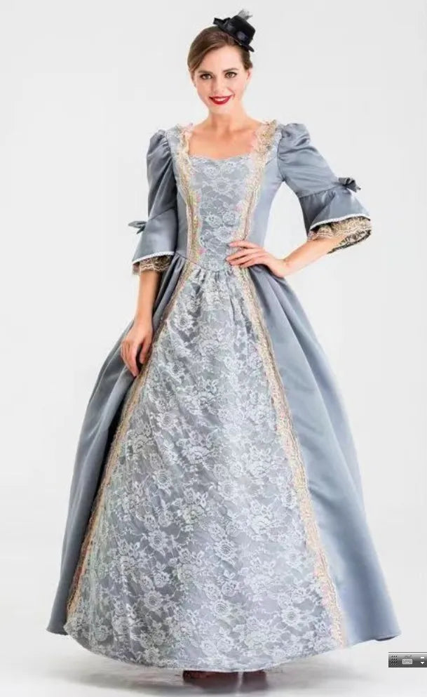 Halloween Costume for Adult Women's Palace Court Medieval Renaissance Retro Gothic - color 14 / 4XL