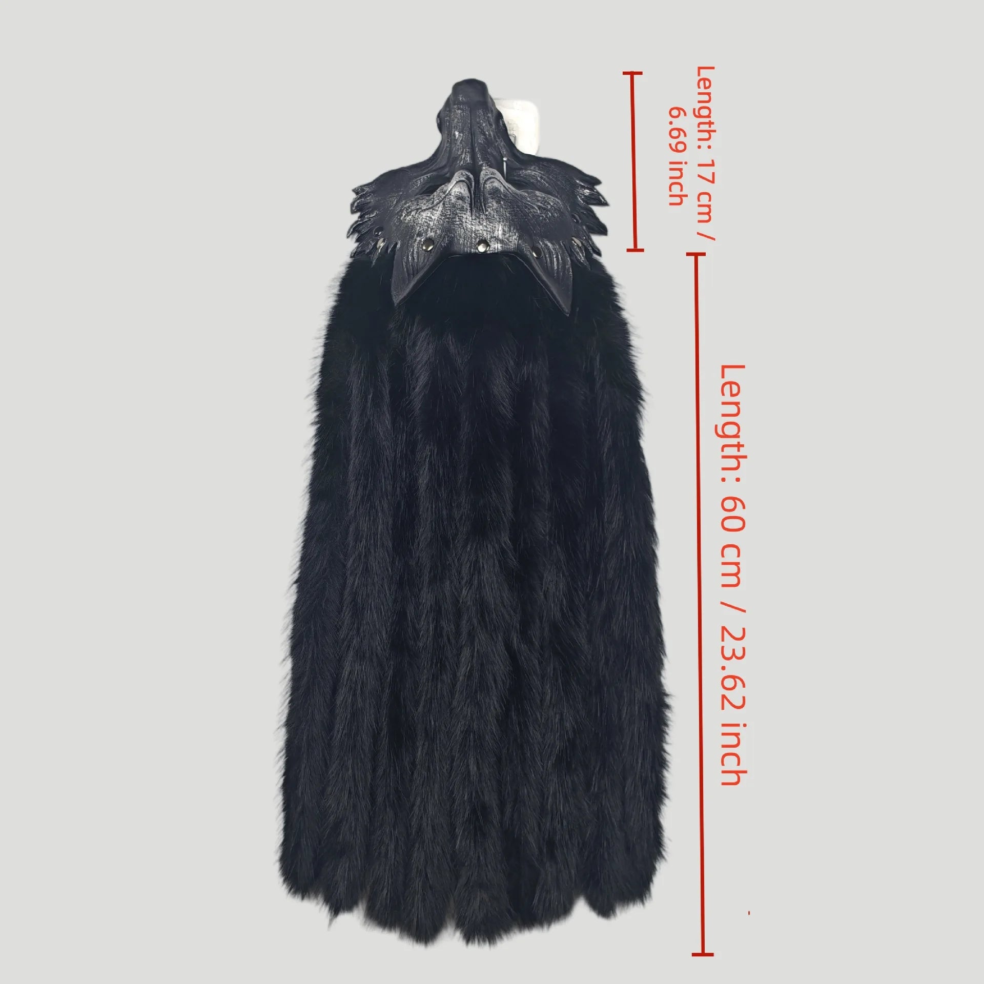 Viking Wolf Mask with Fur Barbarian Headdress Werewolf Headpiece for