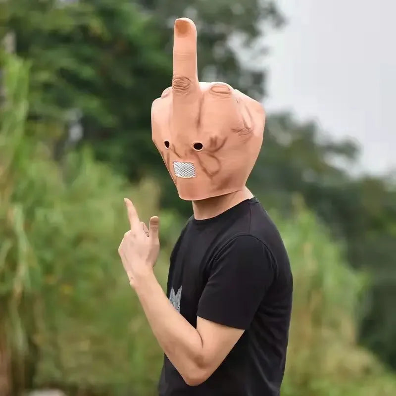 Latex Middle Finger Full-Face Halloween Mask - Size One Size - product image 2