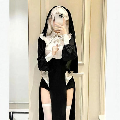 Women's Nun Sexy Transformation Elegant Slimming Maid Style Costume - alternate view 3