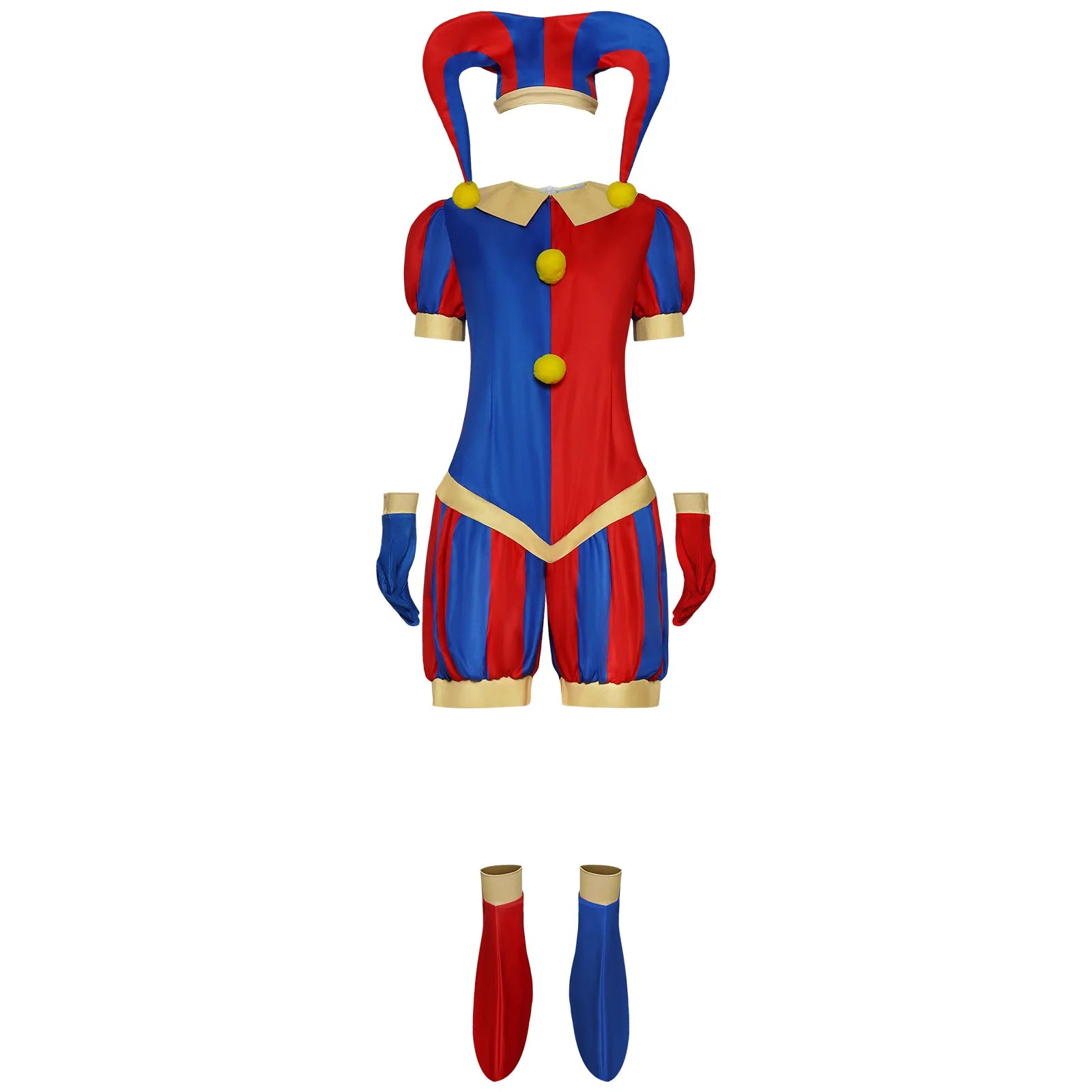 The Amazing Digital Circus Pomni Costume Women Kids Clown Outfit Halloween - Beige / 110