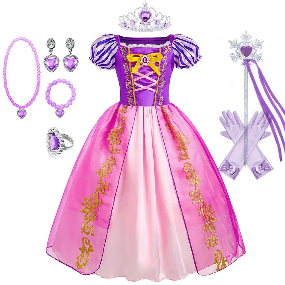Girls Rapunzel-Inspired Princess Halloween Costume Dress