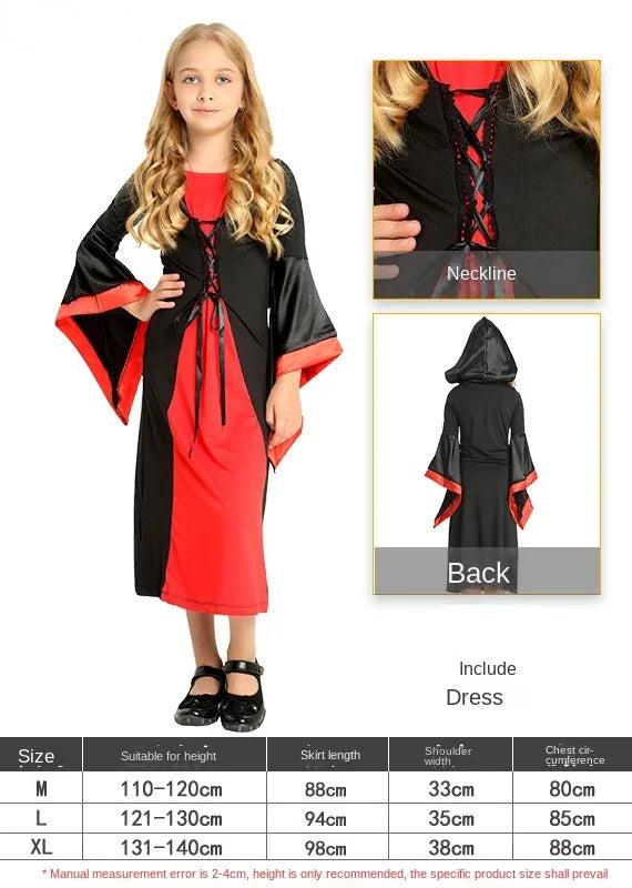 Child's Kids Halloween Vampire Witch Costumes for Girls Dress Up Cosplay Props - product image 10