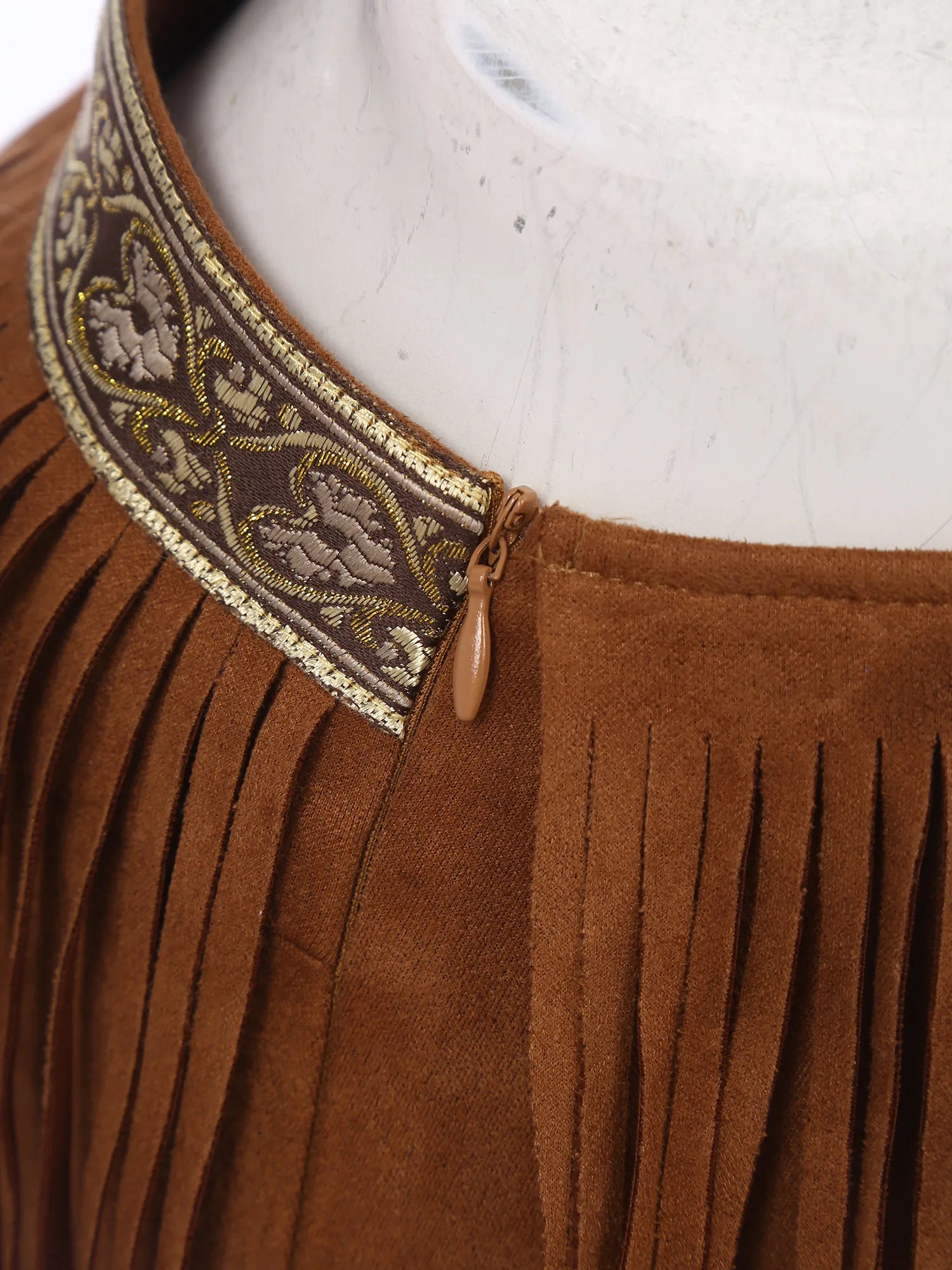 Women's Indian Native One Shoulder Sleeveless Fringe Tassel Sleeves Costume - alternate view 5