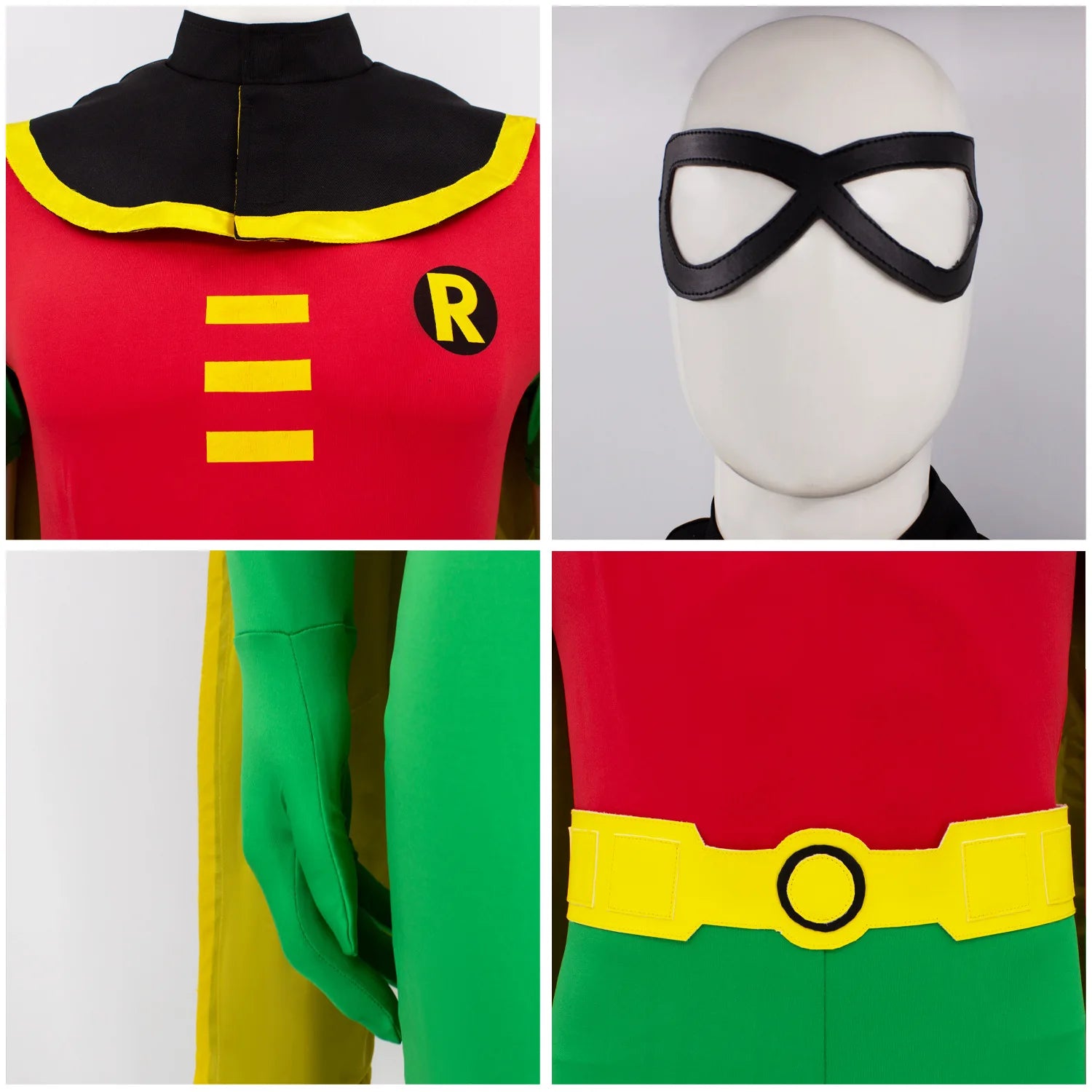 Anime Adult Robin Costume Men Jumpsuit Cloak Belt Gloves Eyemask Outfits TV Fantasy - Red / M