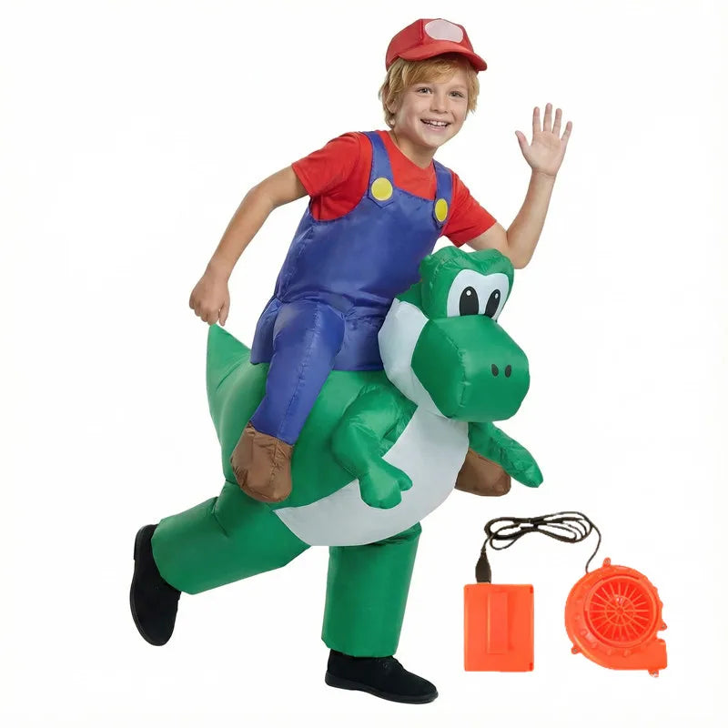 Halloween Plumber Costume Dinosaur Inflatable Suit Adult Kids Costume Performance Outfit - View 7