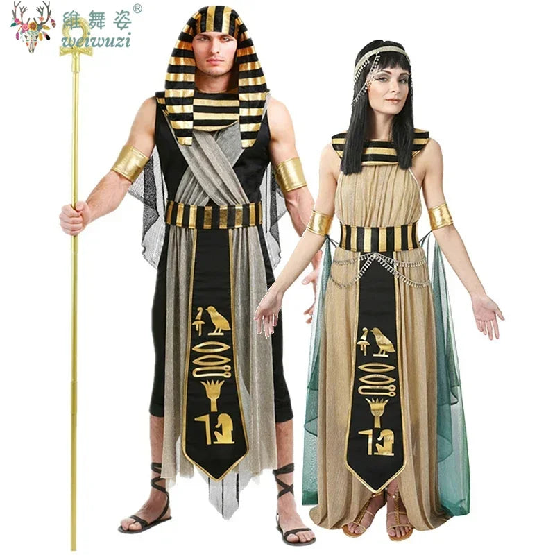 Halloween Costume Pharaoh Cleopatra Couples Costume Myth Goddess Costume Fancy Dress Stage - Man / L