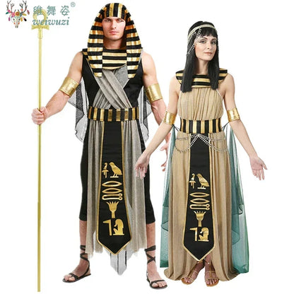 Halloween Costume Pharaoh Cleopatra Couples Costume Myth Goddess Costume Fancy Dress Stage - Man / L