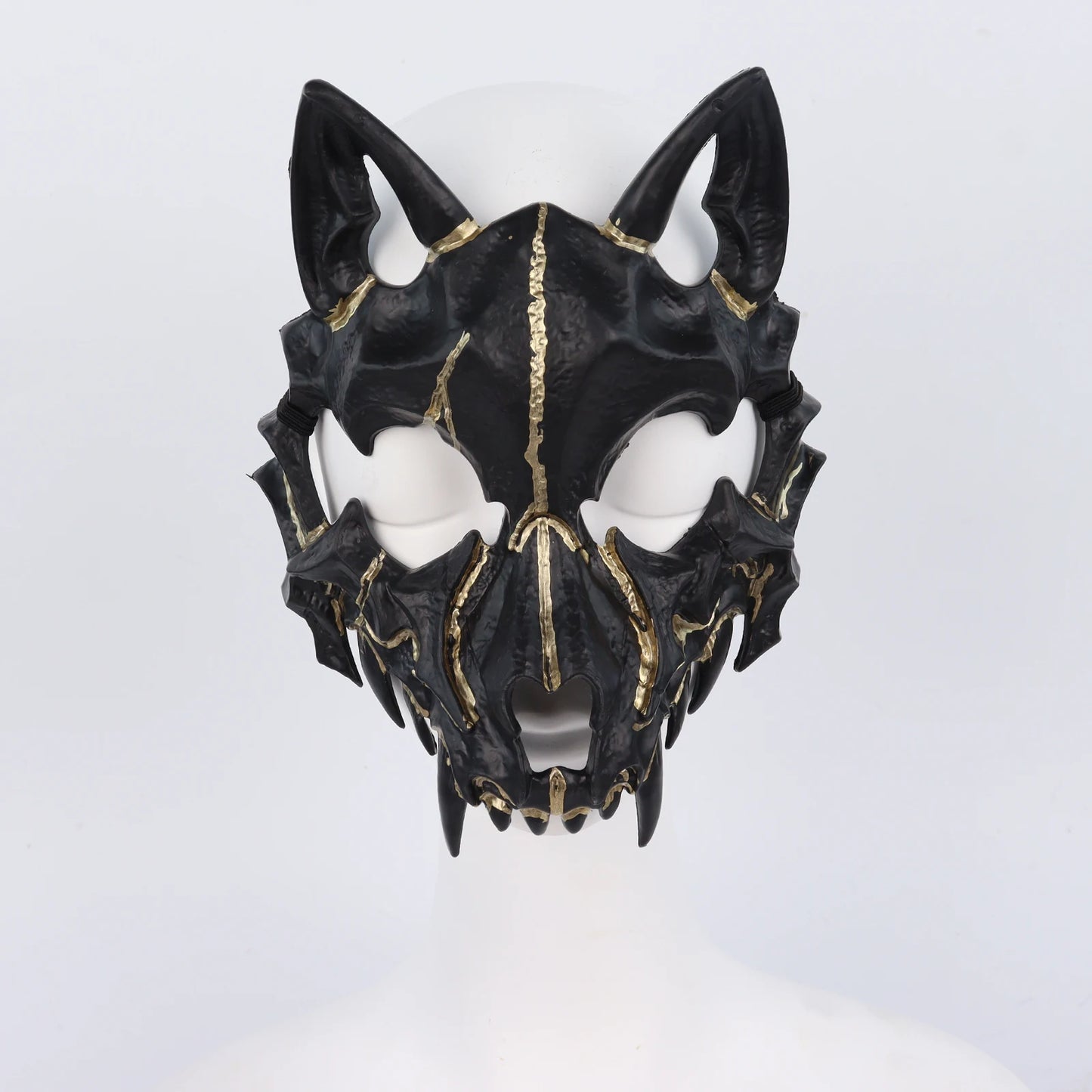 Scary Animal Half Face Mask Costume Accessory for Halloween - Whitered