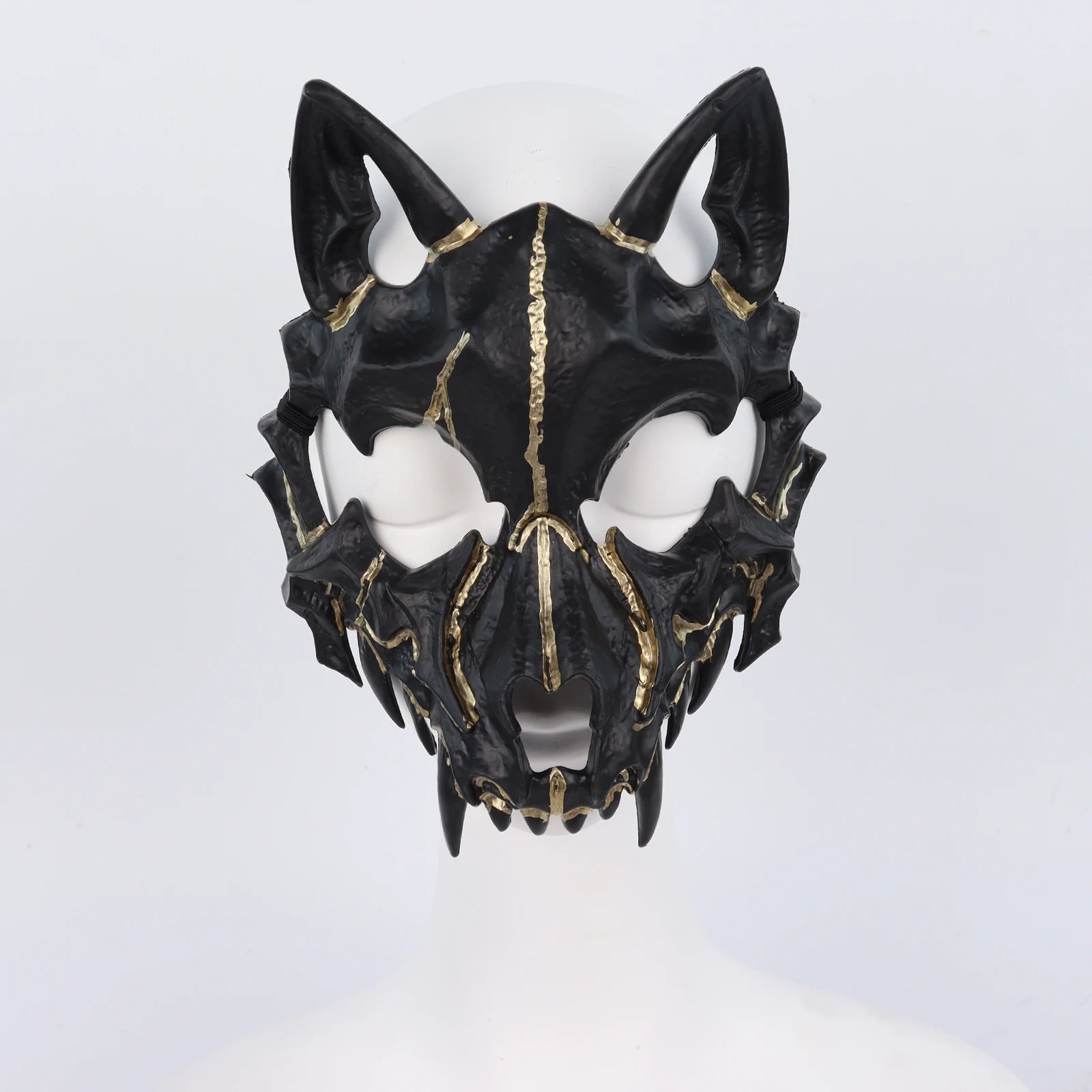 Scary Animal Half Face Mask Costume Accessory for Halloween - Whitered