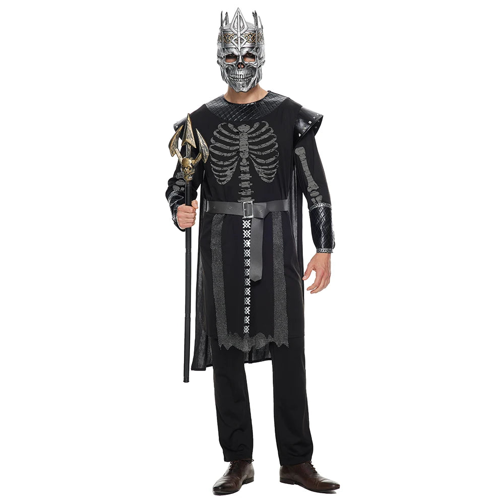 Eraspooky Men Skeleton King Costume Halloween Costumes Skull Death DevilCosplay