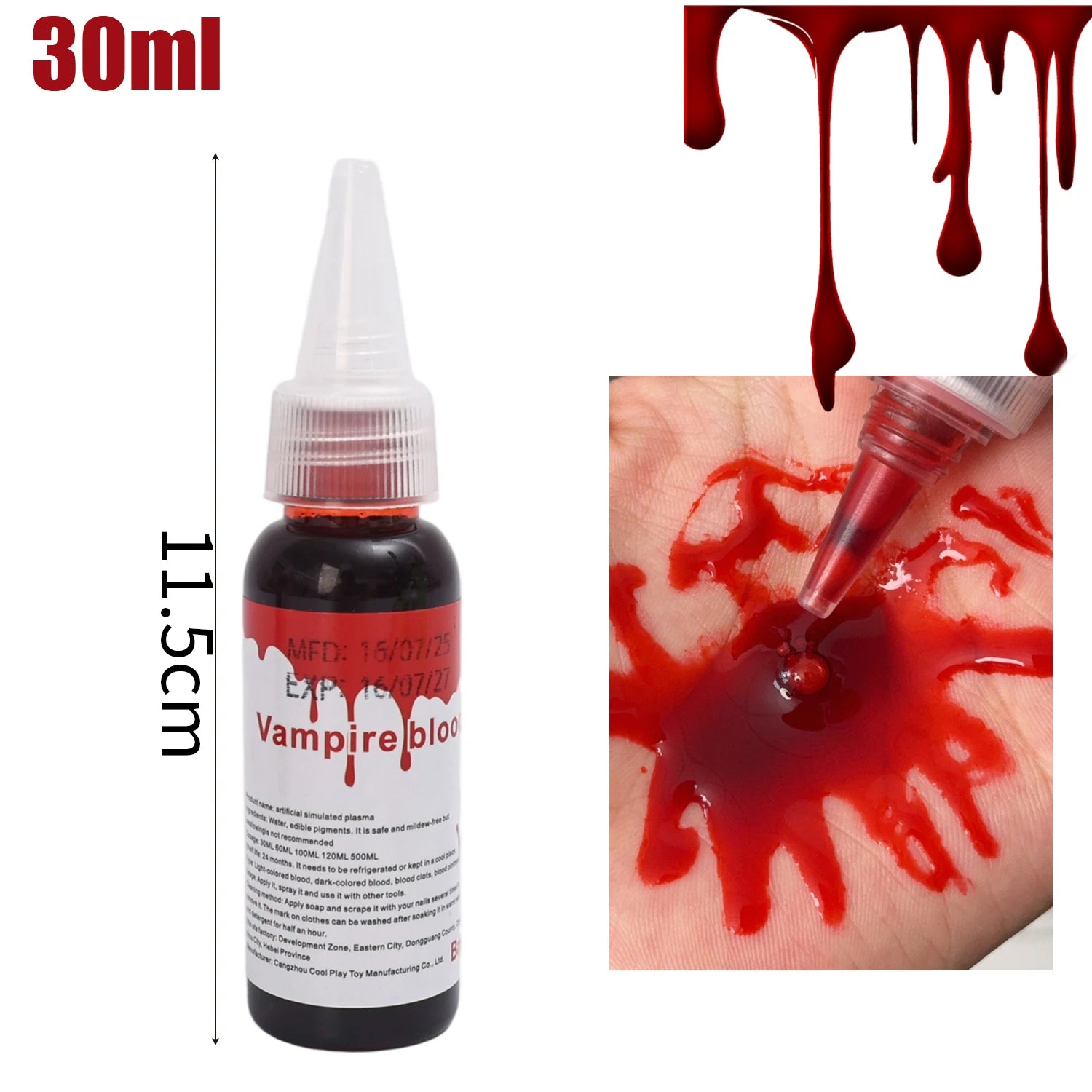 Halloween Fake Makeup Blood DIY Cosplay Prank Emulation Props Person Plasma Horror Festival Party Decorations - product image 9
