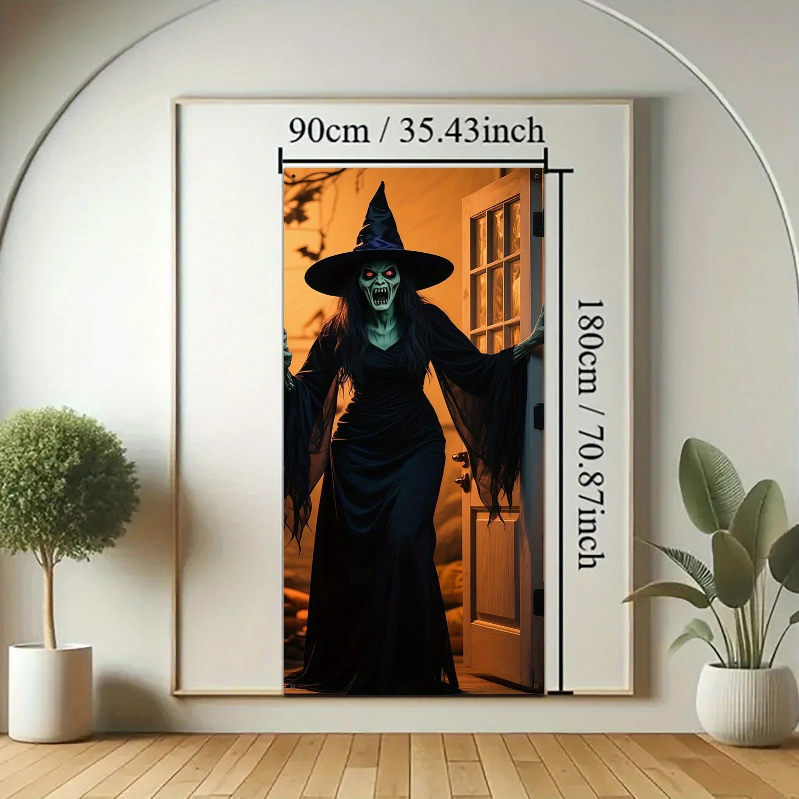 1-Piece 2D flat Halloween theme backdrop - scary witch design, Halloween - product image 6